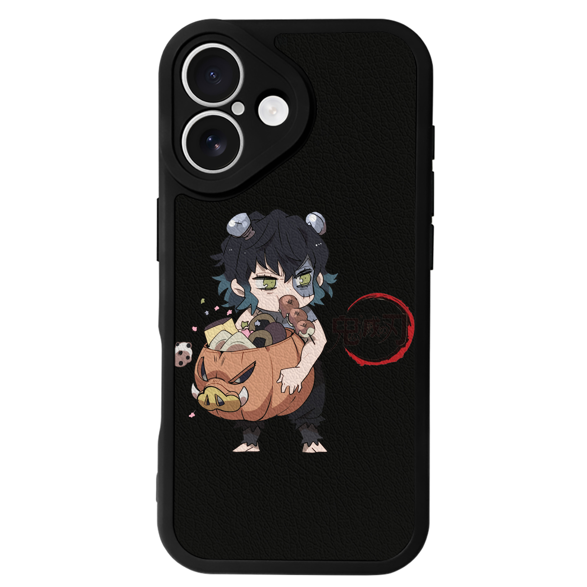（画像用） 鬼滅の刃（きめつのやいば）嘴平 伊之助／はしびら いのすけ Hashibira Inosuke 【iPhone 16シリーズ対応】シリコンスマホケース（レザー調） 材質：シリコン
